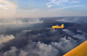 Podsumowanie akcji gaszenia pożarów nad Biebrzą przez samoloty Dromader