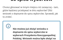 Rząd wyłączył przedwcześnie możliwość dopisywania się do spisu/rejestru wyborców