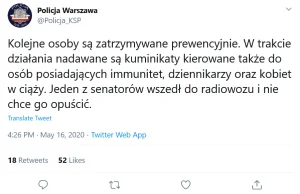 Policja twierdzi, że senator sam wszedł do radiowozu i nie chce go opuścić xD