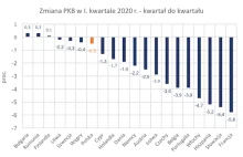 Polska z relatywnie niewielkim spadkiem PKB. Czy to się może utrzymać?