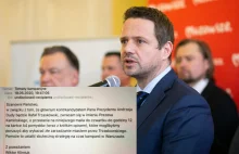 "Haki" PiS na Trzaskowskiego. Radny potwierdza autentyczność maila