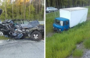 Wypadek na nowej S17 – kierowca osobowki miał szczęście