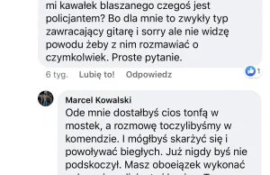 Agresywna odpowiedz milicjanta na pytanie o legitymacje- dostałbyś tonfą i gazem