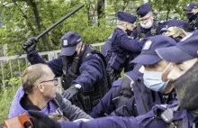 Policja użyła policyjnych pałek na proteście przedsiębiorców.