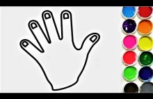 Draw and Color Rainbow Hand - Drawings For Kids - Learn Colors - Kids World