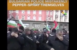 Bułgarska policja gazuje protestujących pod wiatr [VIDEO]