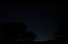 Starlink Satellites train seen in the sky on Ukraine near Kiev | view from...