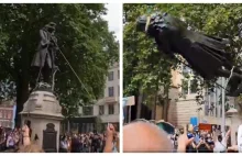 Protestujący w Bristolu zburzyli pomnik XVII-wiecznego handlarza...