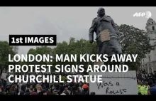 Londyn: Mężczyzna zakłóca manifestację BLM