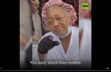 Czarna kobieta przemiawia do BLM