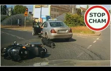 Wypadek motocyklisty z taksówkarzem na rondzie w Bydgoszczy