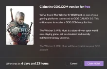 Wiedźmin 3 za darmo na GOG dla posiadaczy gry na konsoli lub innej platformie
