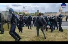 France Paris: Rioting in the city . A clash with the protesting police.