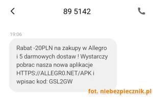 Uwaga na SMS-y podszywające się pod Allegro