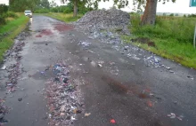 Śmieci wysypane na drogę - ciąg dalszy