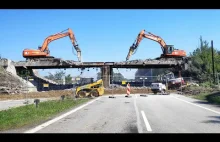 Wyburzenie wiaduktu kolejowego w Czechowicach-Dziedzicach nad DK-1
