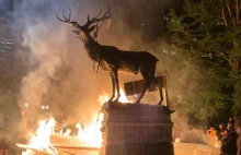 Demonstranci BLM w Portland spalili pomnik jelenia w ramach walki z... rasizmem
