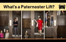 Paternoster - dźwig okrężny (winda) z otwartymi kabinami.