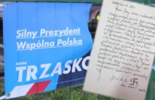 Wodzisław Śląski. Wywiesił baner Rafała Trzaskowskiego i dostał list ze swastyką