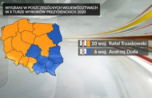 Wybory prezydenckie. Jak głosowały poszczególne województwa?