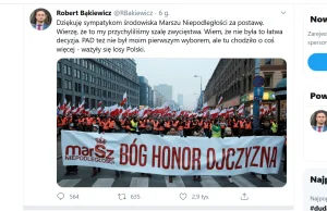 Robert Bąkiewicz (Marsz Niepodległości) dziękuje za głosowanie na Dudę