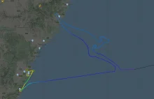 Boeing 747 narysował kangura na niebie i leci na "cmentarzysko"