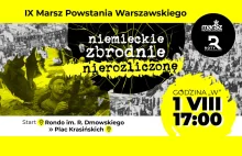 IX Marsz Powstania Warszawskiego 1 sierpnia godzina 17:00 Rondo Dmowskiego