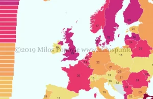 Mapa przemocy wobec kobiet w Europie.