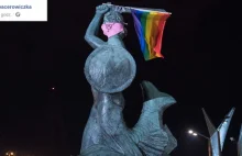 Nocna akcja LGBT w Warszawie.