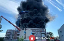 Kraków: płonie blok w budowie. Kłęby czarnego dymu - Polsat News