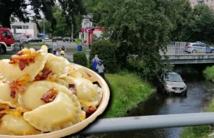 Auto w rzece. Wszystko przez... pierogi