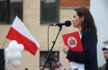 Białoruś: Polskie flagi na wiecu opozycyjnej kandydatki w Lidzie FOTOFAKT