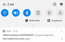 mBank test wiadomości Push