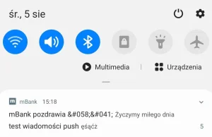 mBank test wiadomości Push