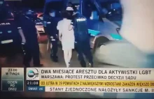 Policja zatrzymuje bojówkę LGBT w Warszawie.