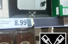 Nazistowska symbolika jako logo kiełbasek w Lidlu