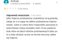 Właściciel restauracji nie przyjmuje krytyki i straszy policją za opinie!