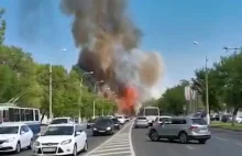 Silna eksplozja na stacji benzynowej w Wołgogradzie, Rosja, 10.08.2020 - WIDEO