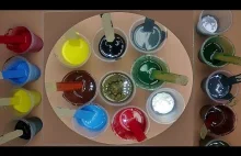 Pouring Acrylic on a Wood - Liquid art painting