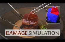 Realistyczne symulacje rozdzierania mięsa, sera oraz innej żywności