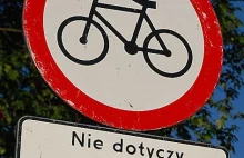 Zakaz wjazdu rowerów (nie dotyczy rowerów)