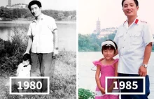 Ten tata i córka robili coroczne zdjęcia w tym samym miejscu od 40 lat