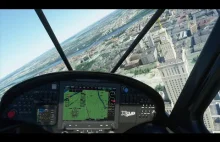 Microsoft Flight Simulator 2020 Lot nad Pałacem Kultury i Nauki w Warszawie
