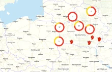 Strajki na Białorusi MAPA