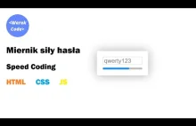 Miernik siły hasła | wyrażenia regularne | Speed Coding | HTML CSS JS