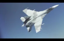 Rosyjscy piloci myśliwców przechwytują amerykański bombowiec B-52