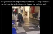 Pacjent szpitala zespolonego w Płocku z "rwą kulszową" został odesłany do domu.