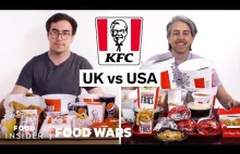 US vs UK KFC porównanie rozmiarów porcji.