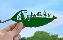 Japoński artysta wykonuje rzeźby z liści