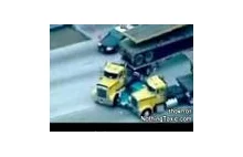 Kierowcy ciężarówek zatrzymują pościg